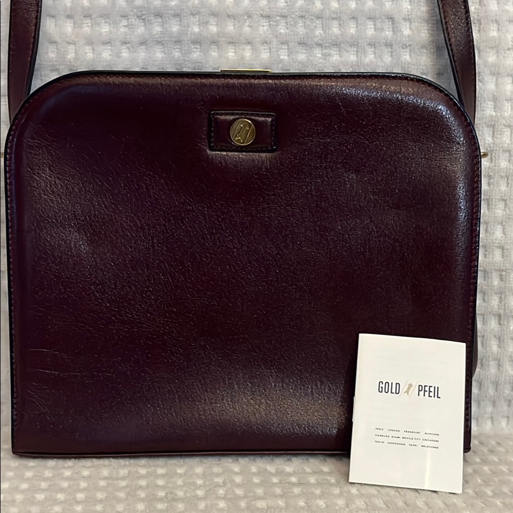 Goldpfeil Burgundy Leather Shoulder Bag  (REHAB)